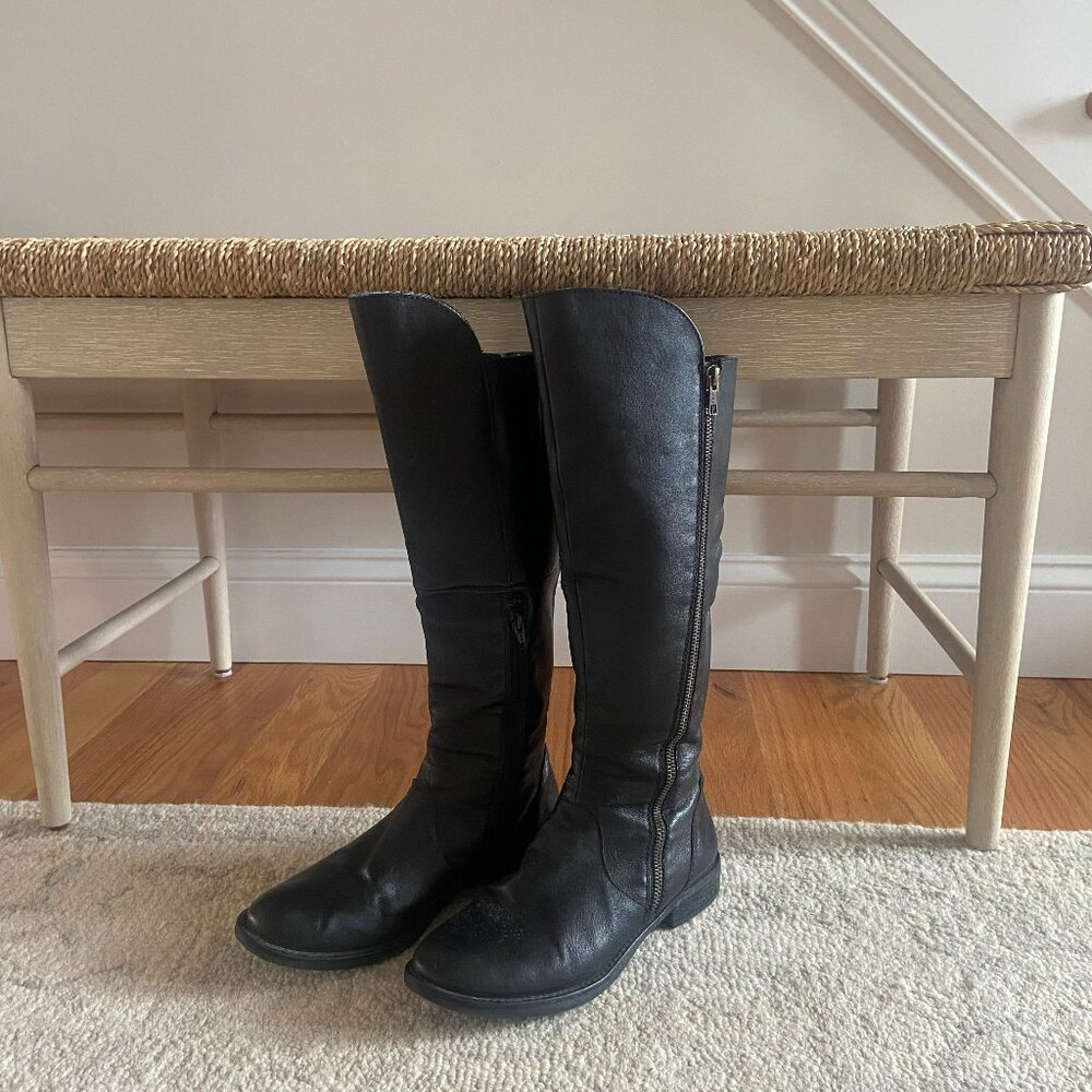 Steve Madden Shawny Tall Black Leather Boots Size 7